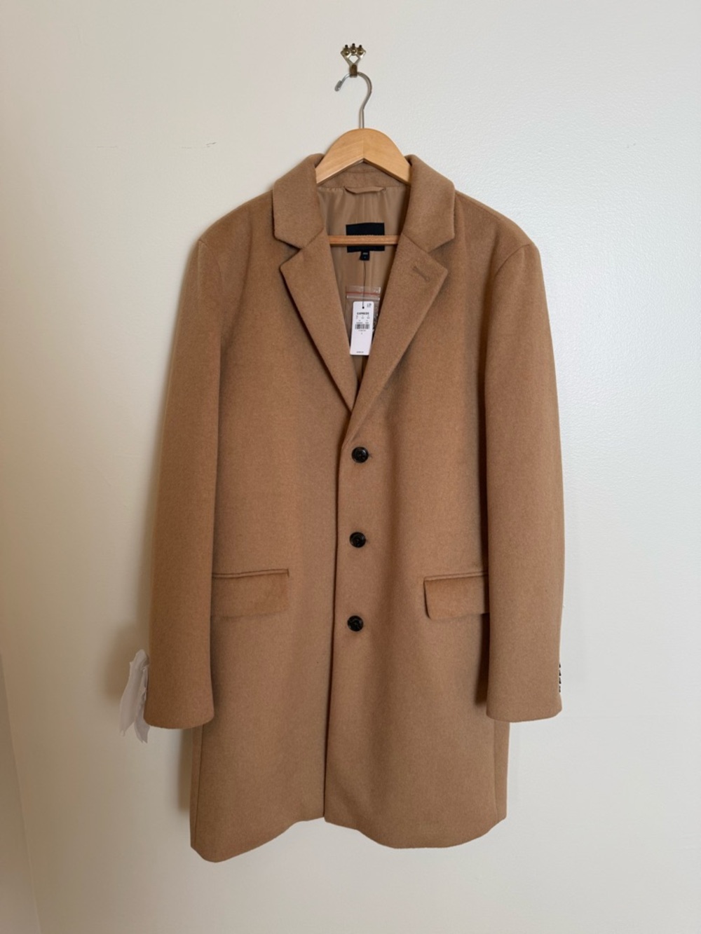 Express Men's Camel Pea Coat